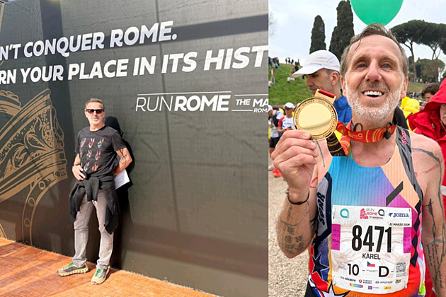 Poborský zaběhl při maratonu v Římě rekord. Hodil by se vozík, žertoval v cíli