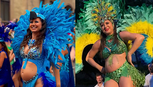 Sexy samba tanečnice i s těhotenským bříškem. Veronika Lálová roztančila Brno